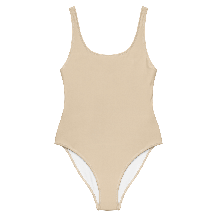 Champagne Beige Nude Solid Color Retro Inspired Women's One Piece Swimsuit product image (1)