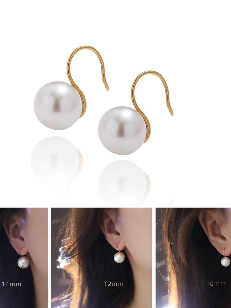 Classic Pearl Drop Hook Earrings | 18K Gold Plated product image (3)