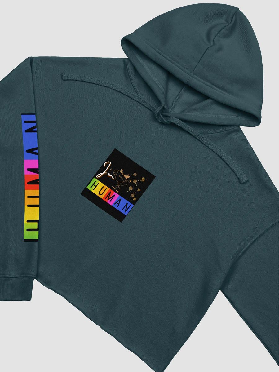 I'm Human: Funny Coffee Chaos Fleece Crop Hoodie product image (3)