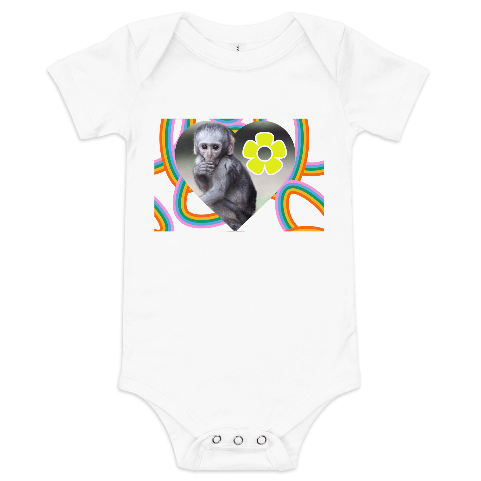 Vervet Monkey Baby Short Sleeve One Piece-Peek-a-Boo product image (1)