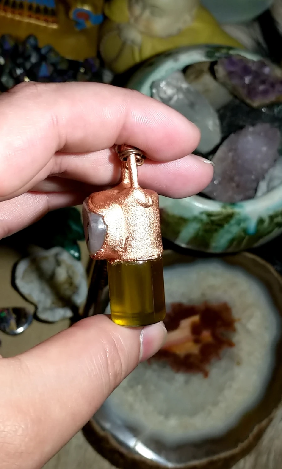 Berkana Rune Quartz Honey Spell Jar Necklace product image (4)