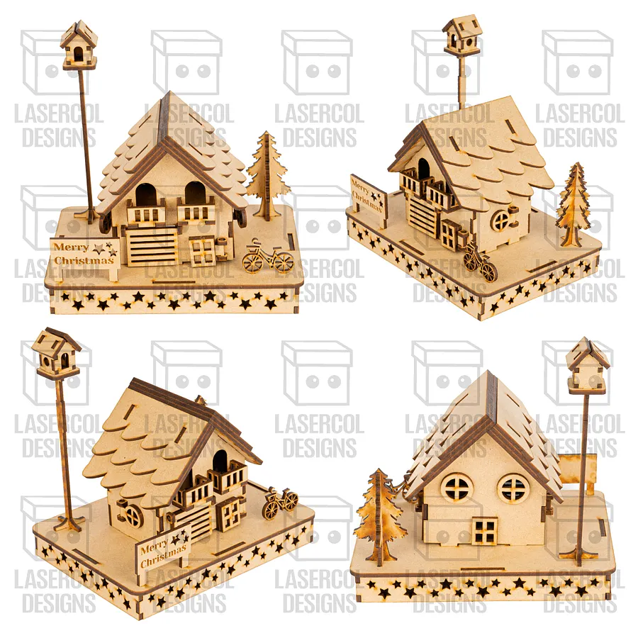Christmas Houses (4 Styles) - Laser Cut Files product image (2)