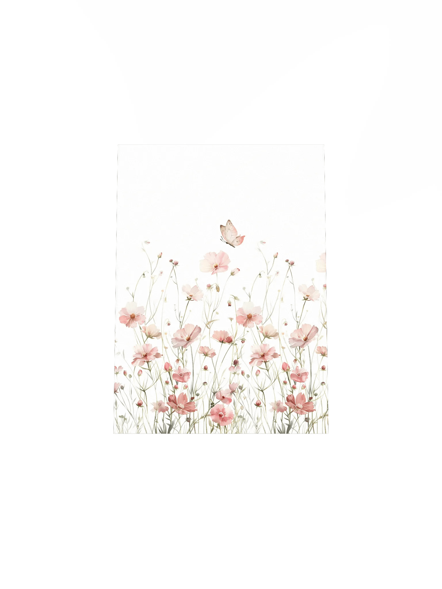 Watercolor Pink Floral Meadow Nursery Print product image (5)