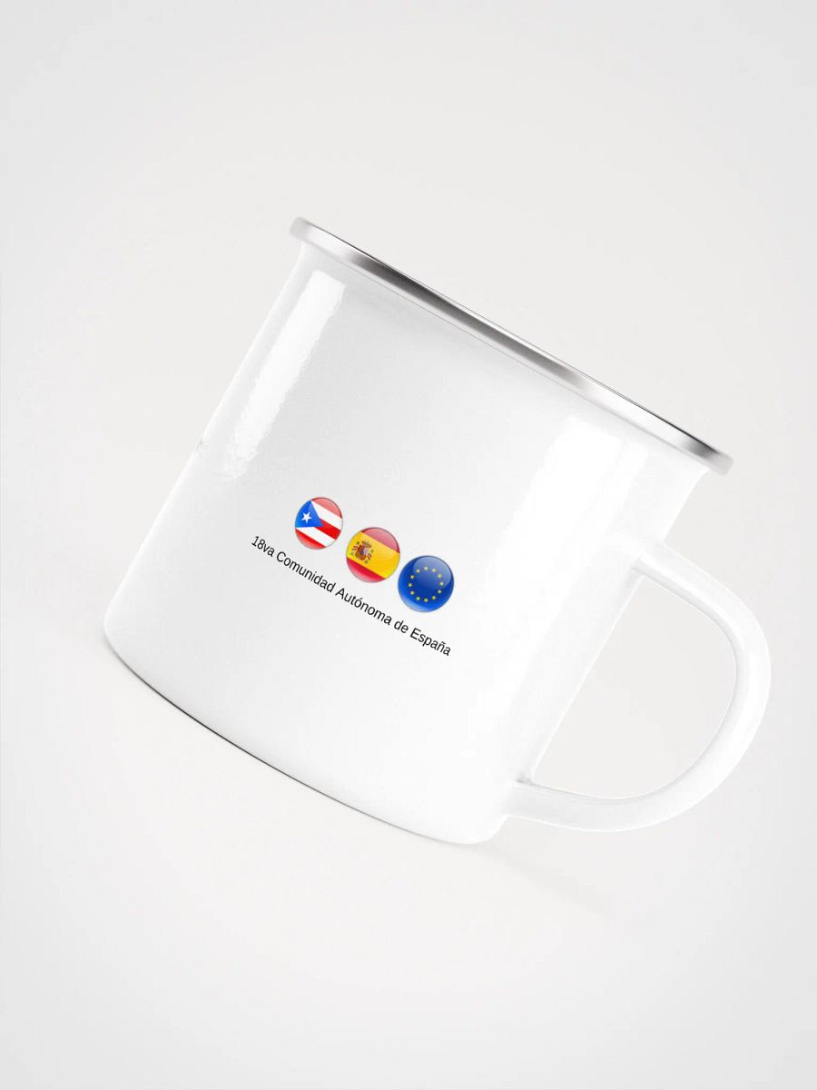Taza esmaltada blanca - ¡despierta puertorriqueÑo! product image (2)