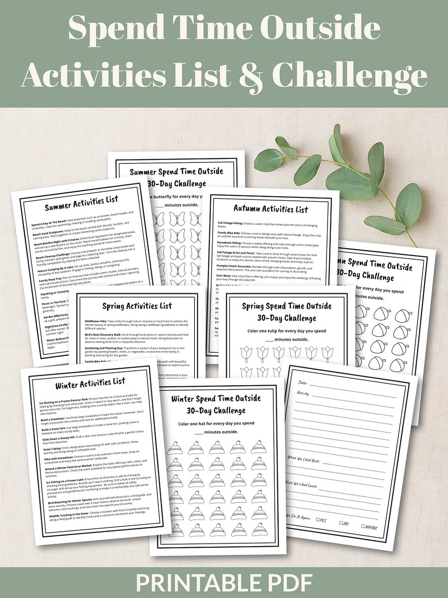 Spend Time Outside Activities List & Challenge Printable Bundle product image (1)