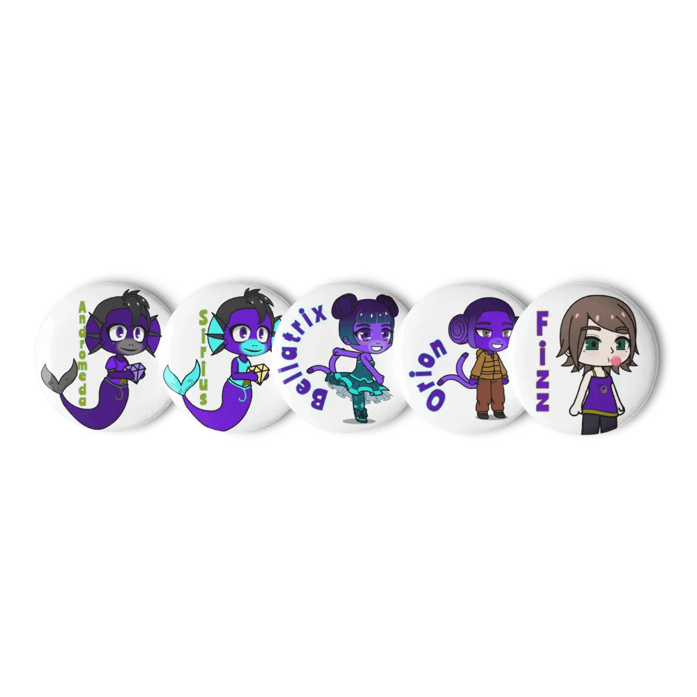 Galaxy Monkees & Nebula Monkeys (The Shadow Galaxy) Set of Pin Buttons product image (1)