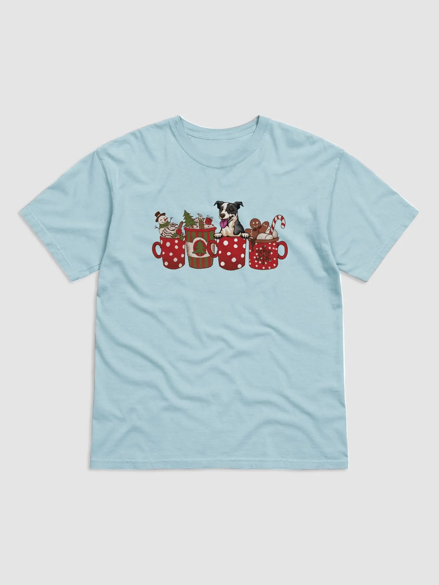 Cute Jack Russell Terrier(Black) in a Christmas Cup T-Shirt | Funny Christmas JRT Pup in a Cup product image (9)