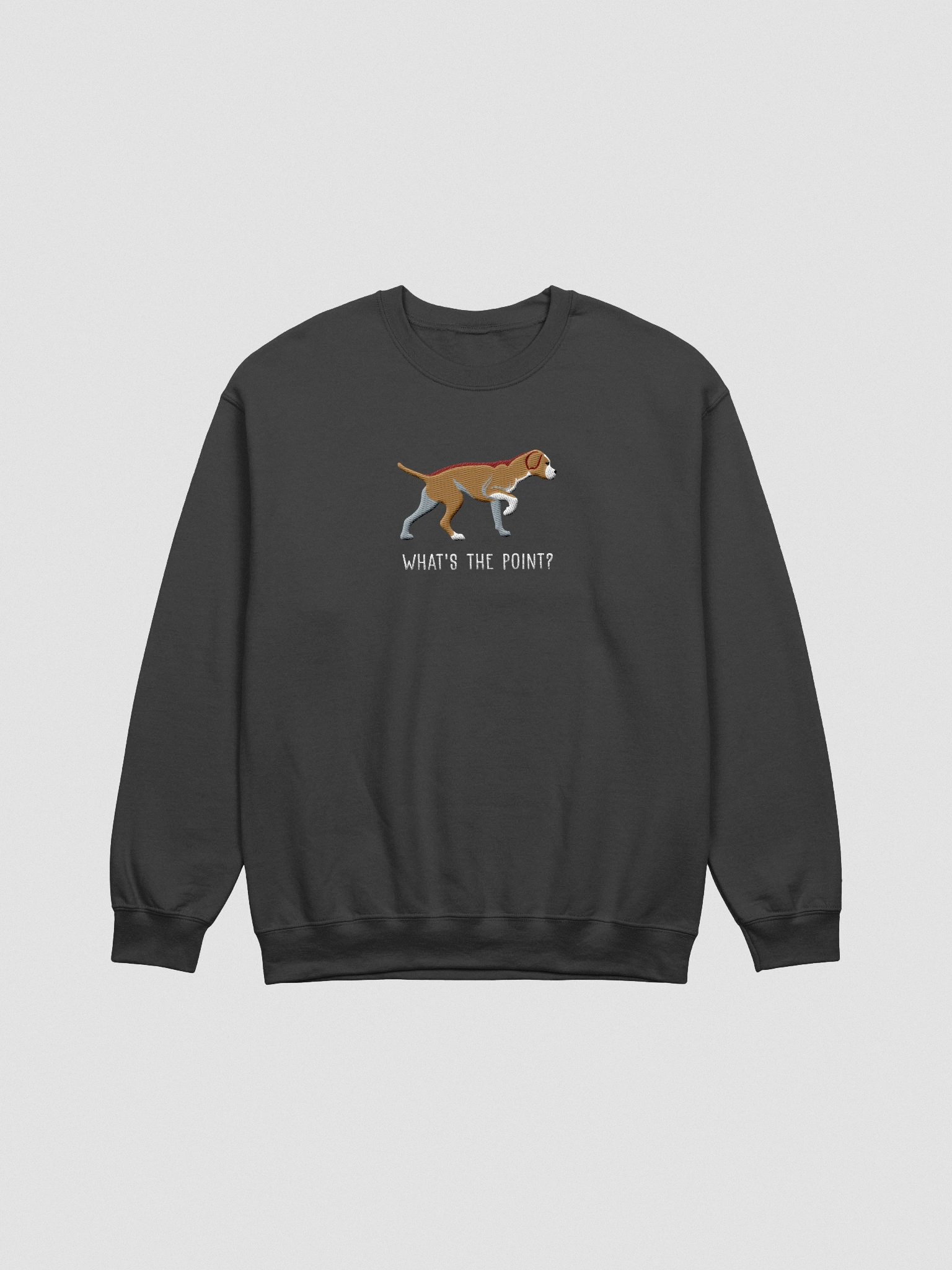 What's the Point? Sweatshirt (Embroidered) of a Portuguese Pointer(Tan) product image (4)