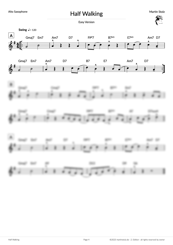 Half Walking - Alto Saxophone (Exercise 2 Jazz Studies) product image (4)