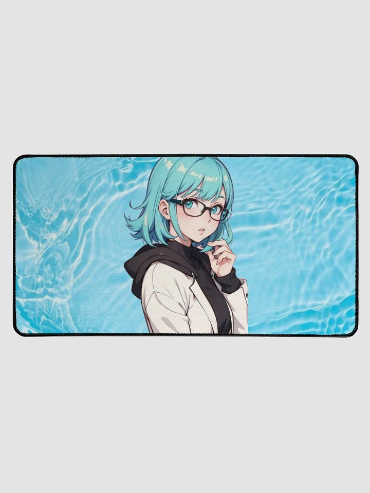 (Aqua WAIFU) K Desk Mat 15.5" x 31.5" product image (1)