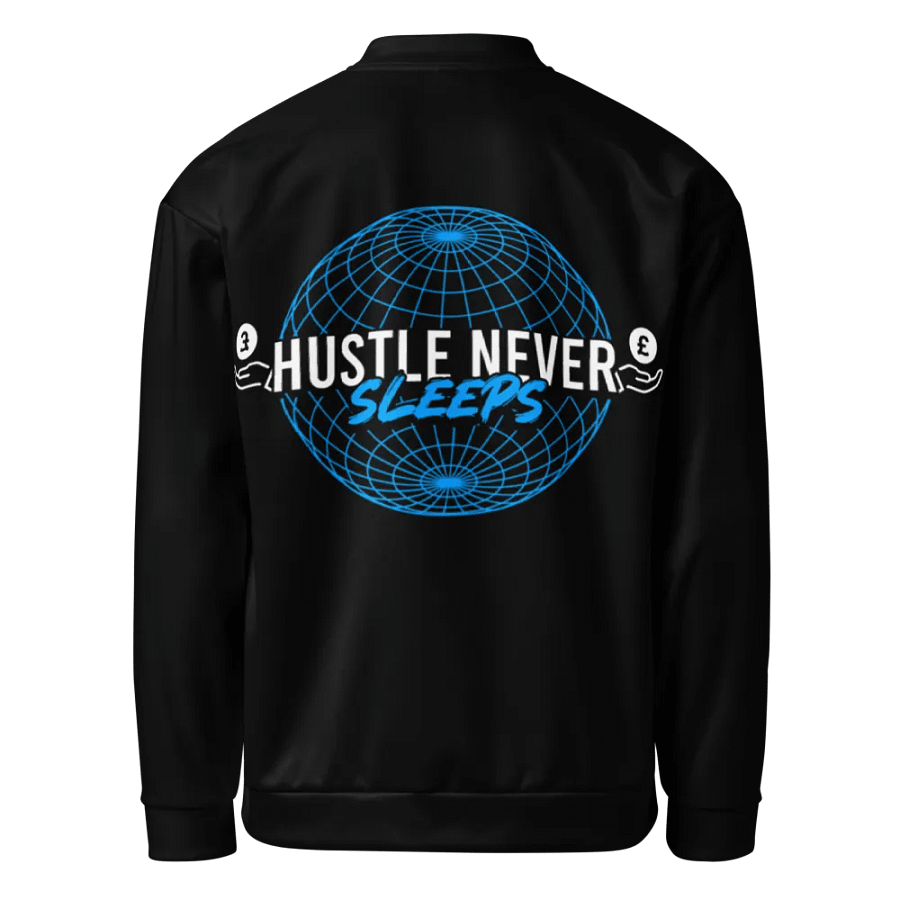 Hustle Never Sleeps Bomber Jacket (Black) product image (3)