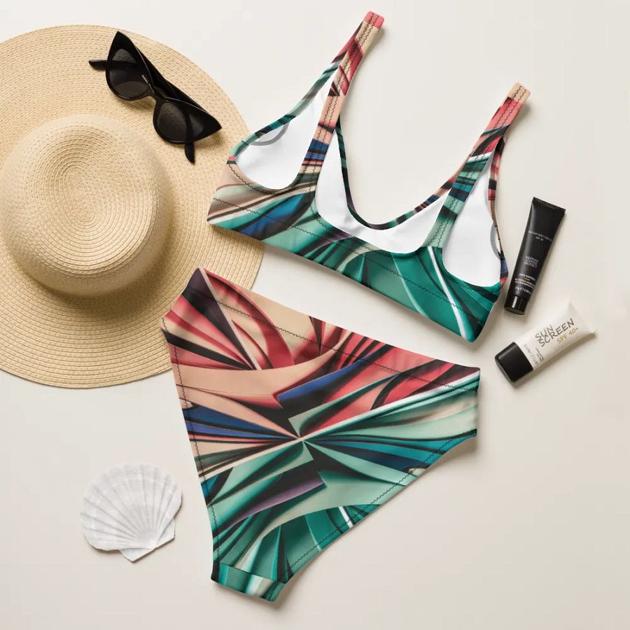 TDS Music Recycled High Waisted Bikini Set in Abstract Colors (XS-3XL) product image (10)