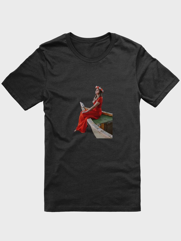 Summer T-shirt with the image of a woman riding a ship - for women product image (2)