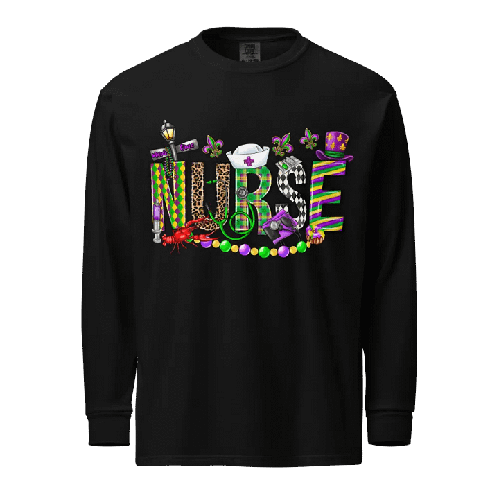 Happy Nurse Mardi Gras Long Sleve product image (1)