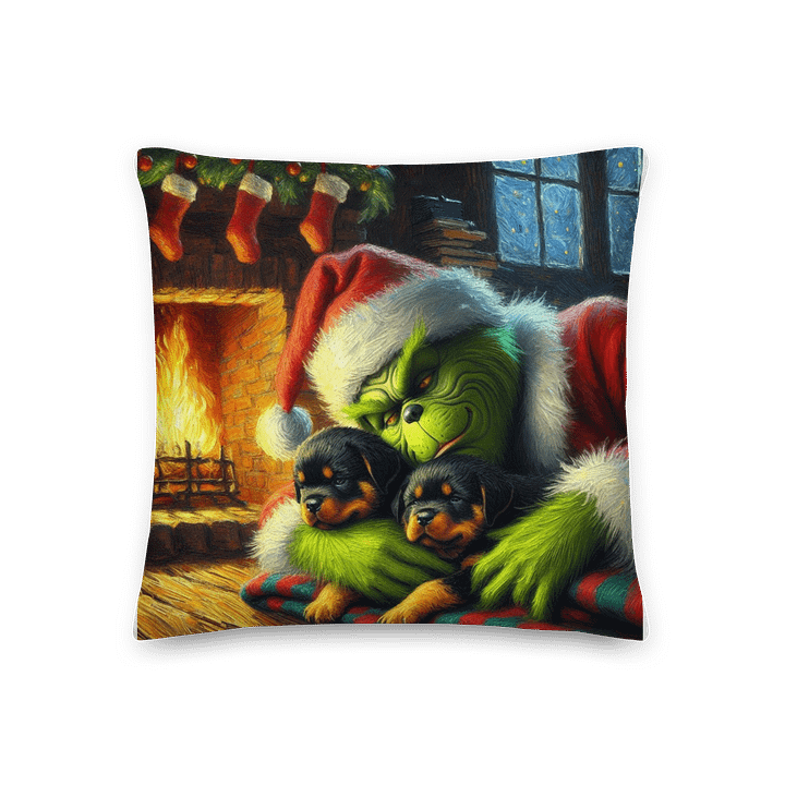 Grinchy Rottweiler Christmas Pillow product image (3)
