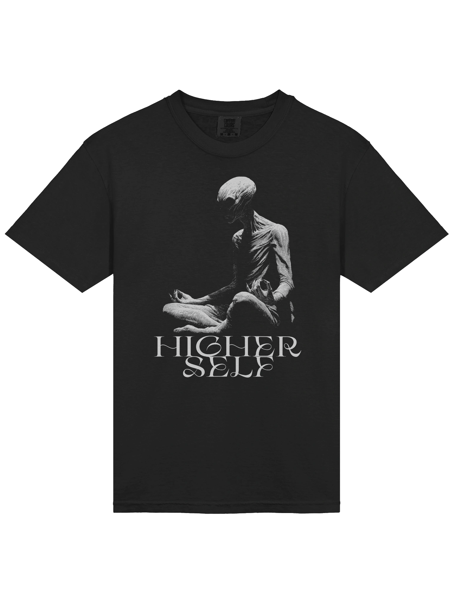HIGHER SELF, Meditating Alien Extraterrestrial, UFO, UAP, Meditation, spiritual soul T-Shirt product image (3)