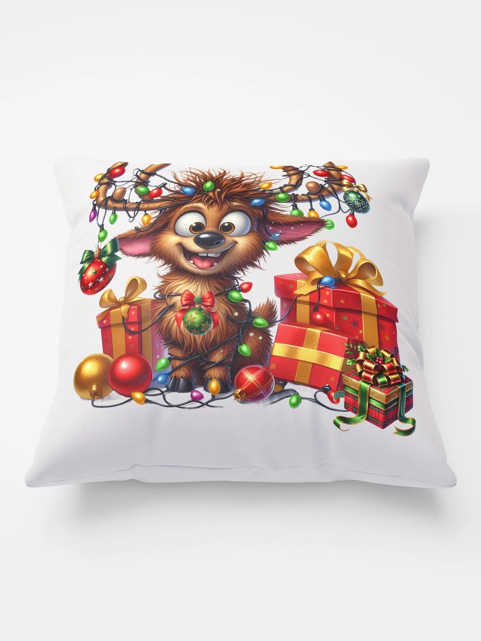 Christmas Pillow - Festive Baby Reindeer product image (1)