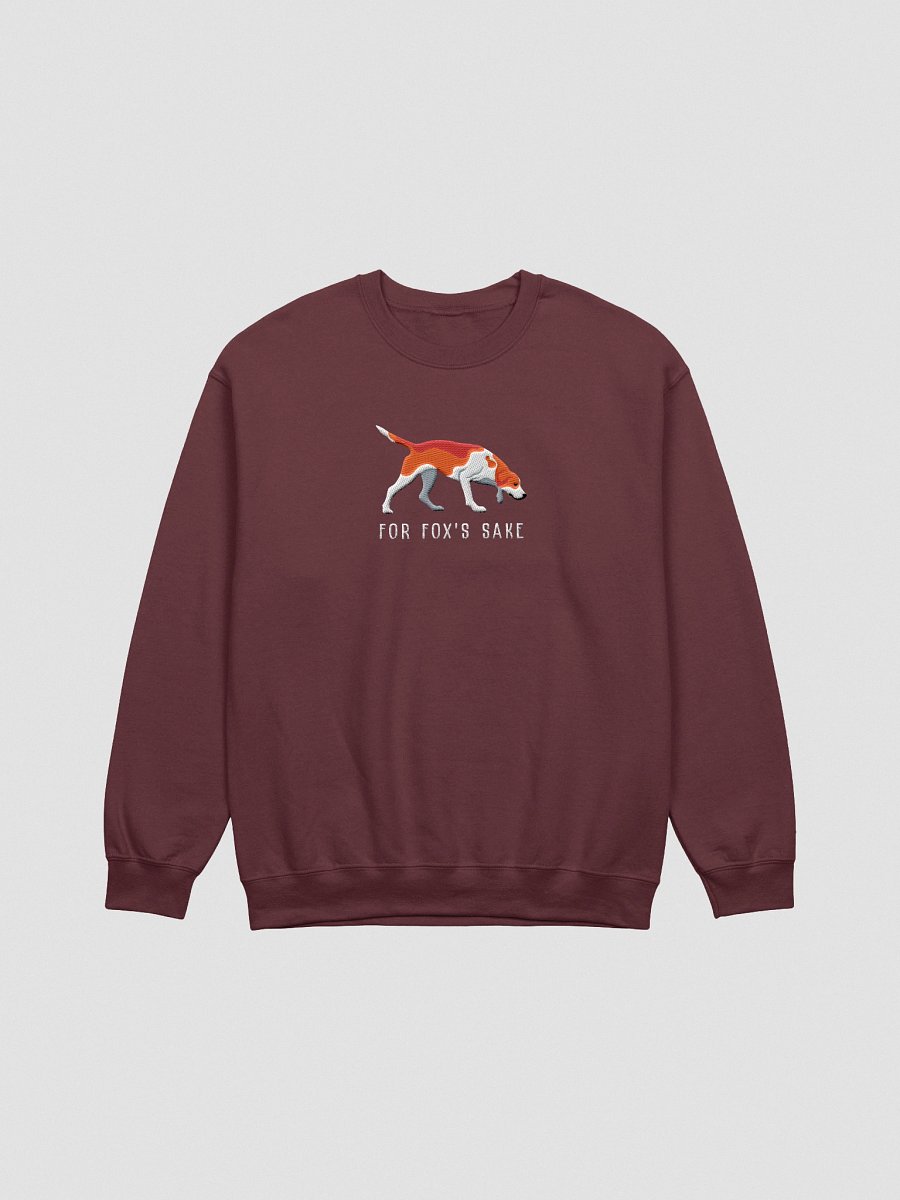 For Fox's Sake Sweatshirt (Embroidered) of an American Foxhound(Red) product image (4)