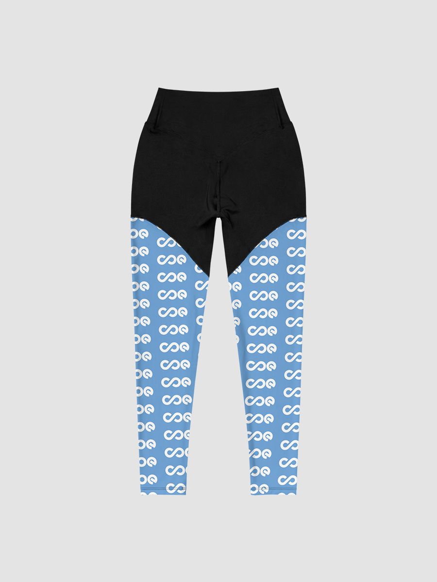 COE Premium Sports Leggings Black & Blue - White Logo product image (2)