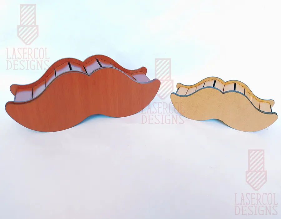 Mustache Shaped Father's Day Gift Boxes (2 Sizes) - Laser Cut Files product image (6)