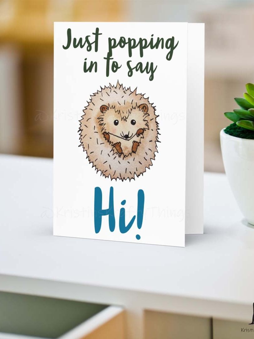 Hedgehog Popping In To Say Hi Greeting Card product image (4)