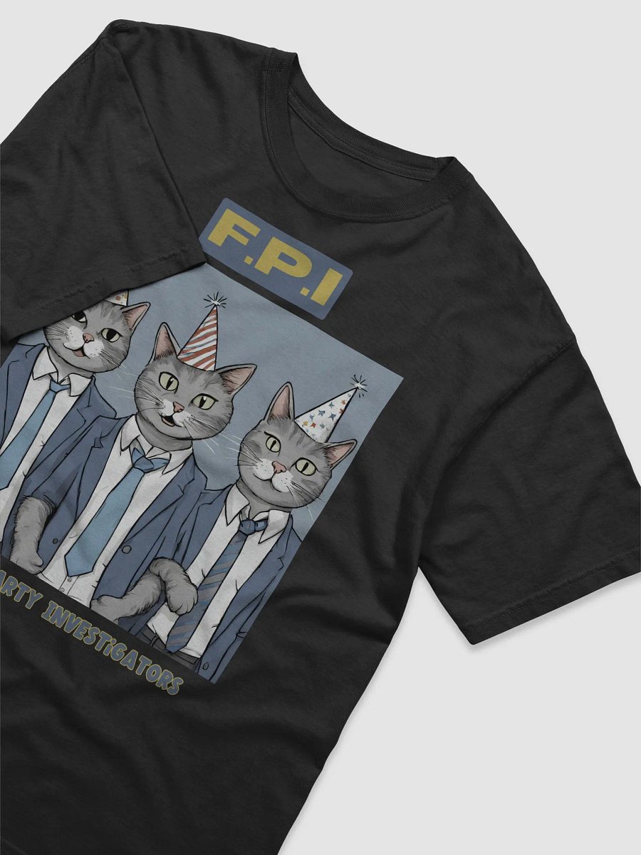 Feline Party Investigators - Comical Cat Illustration T-Shirt product image (3)