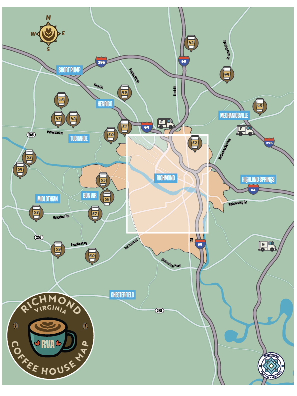 Richmond 2025 Coffee House Map - Instant Digital Download product image (1)