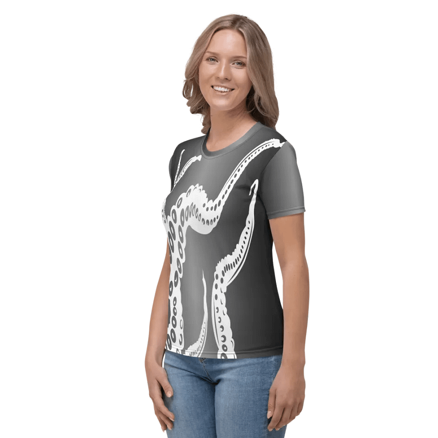 Octopus Tentacles White All Over Print T-shirt product image (3)
