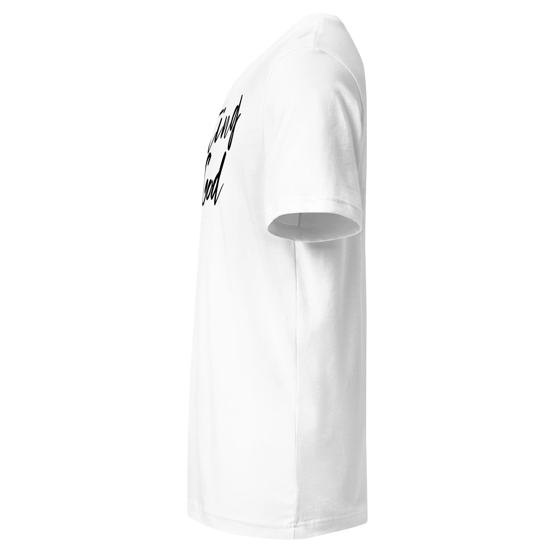 I'm Just Out Here Trusting God V-Neck Tee - White - Lightweight and Stylish product image (4)