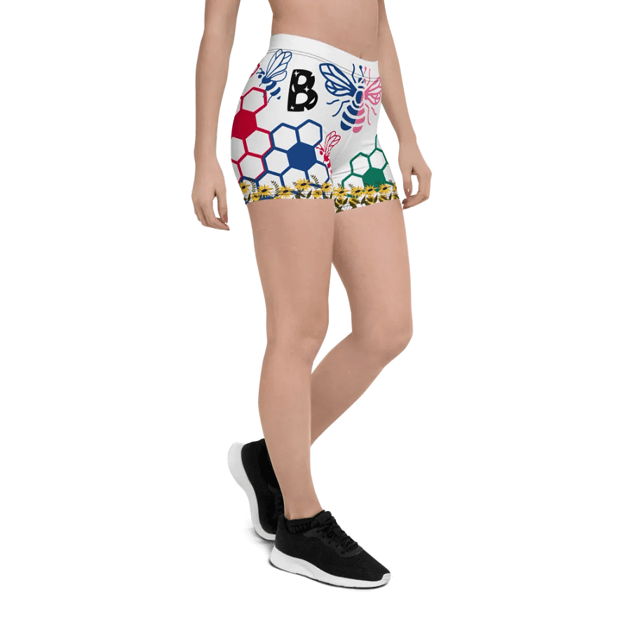 🐝 Bee Lover Customizable Bike Shorts – Buzz Into Active Style! product image (7)