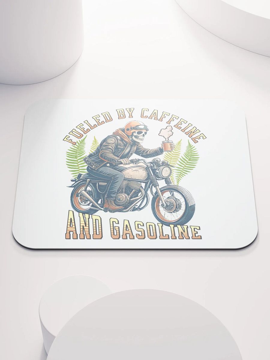 Fueled By Caffeine And Gasoline Rider Mouse Pad product image (2)
