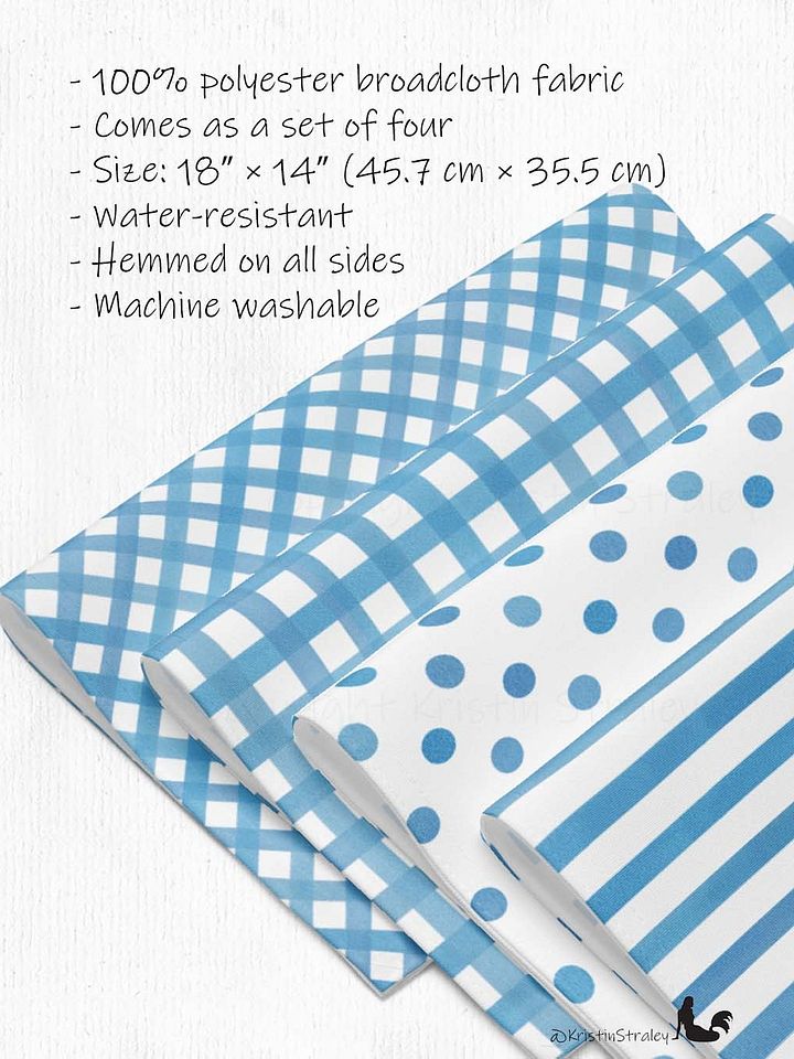 Blue Gingham Collection on White Placemat Set of 4 product image (2)
