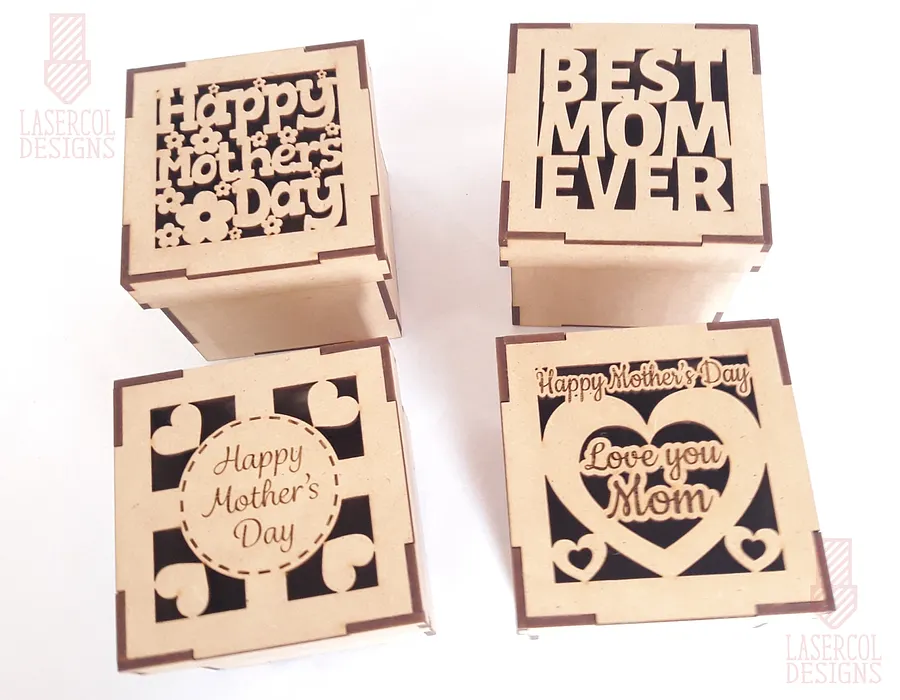 Mother's Day Gift Box (4 Styles) - Laser Cut Files product image (8)