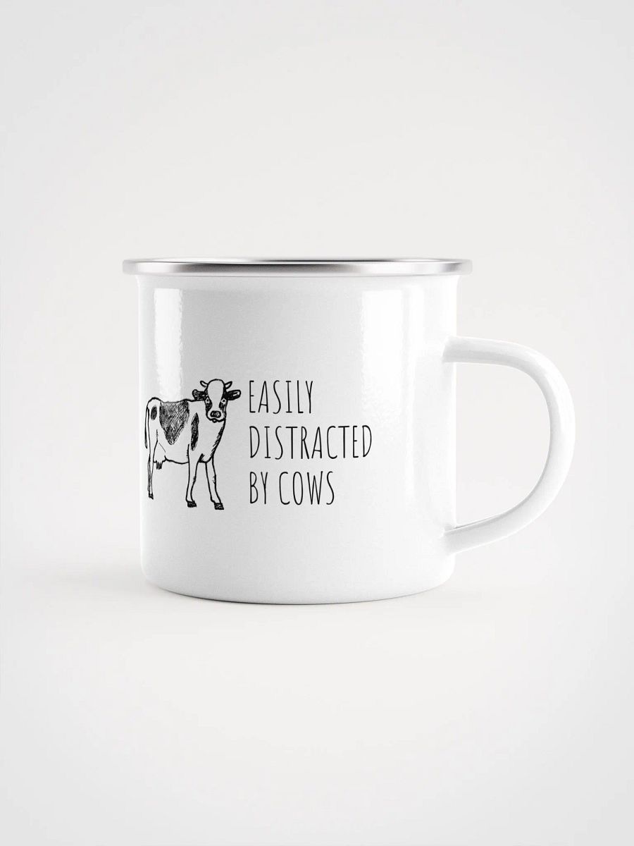 "Easily distracted by cows" enamel Mug product image (1)