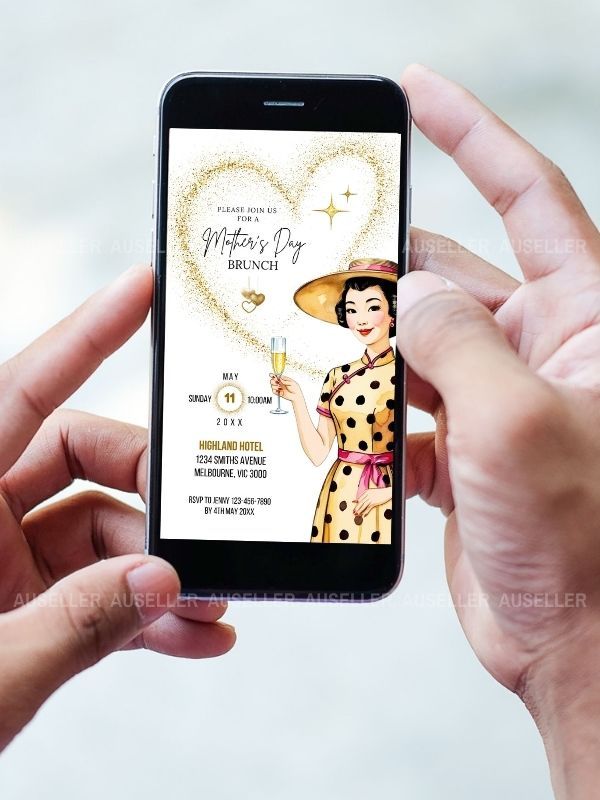 Mother's Day Brunch Invitation Bundle - Asian Lady Wearing Cheongsam product image (8)