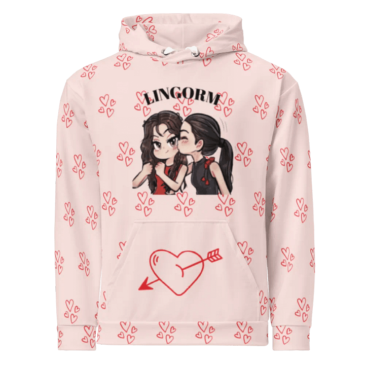 LingOrm Cartoon Design Valentine Unisex Hoodie product image (1)