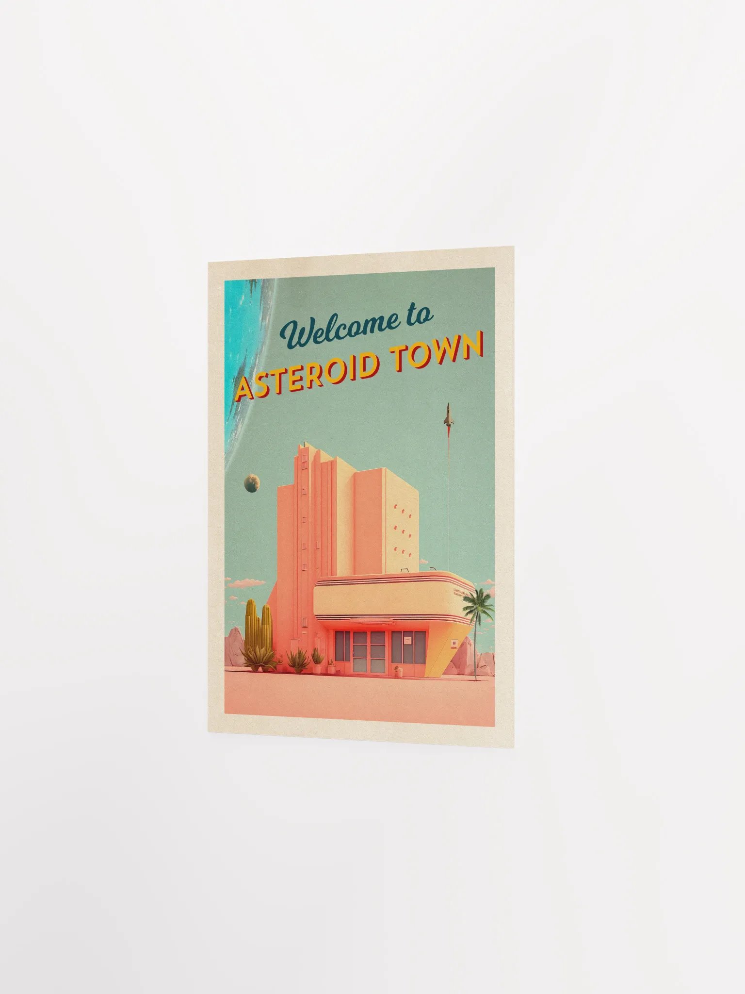 Welcome to Asteroid Town! — Vintage space poster, retro space art, propaganda poster, retrofuturism art, retro sci-fi print product image (7)