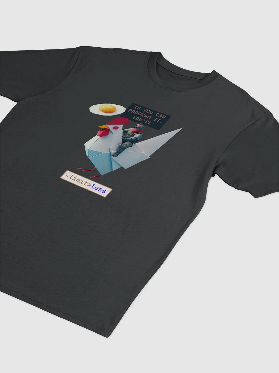 Limitless Rooster Coder Shirt | Heavyweight Unisex Tee for Programmers – Funny Geek Dev Gift product image (3)