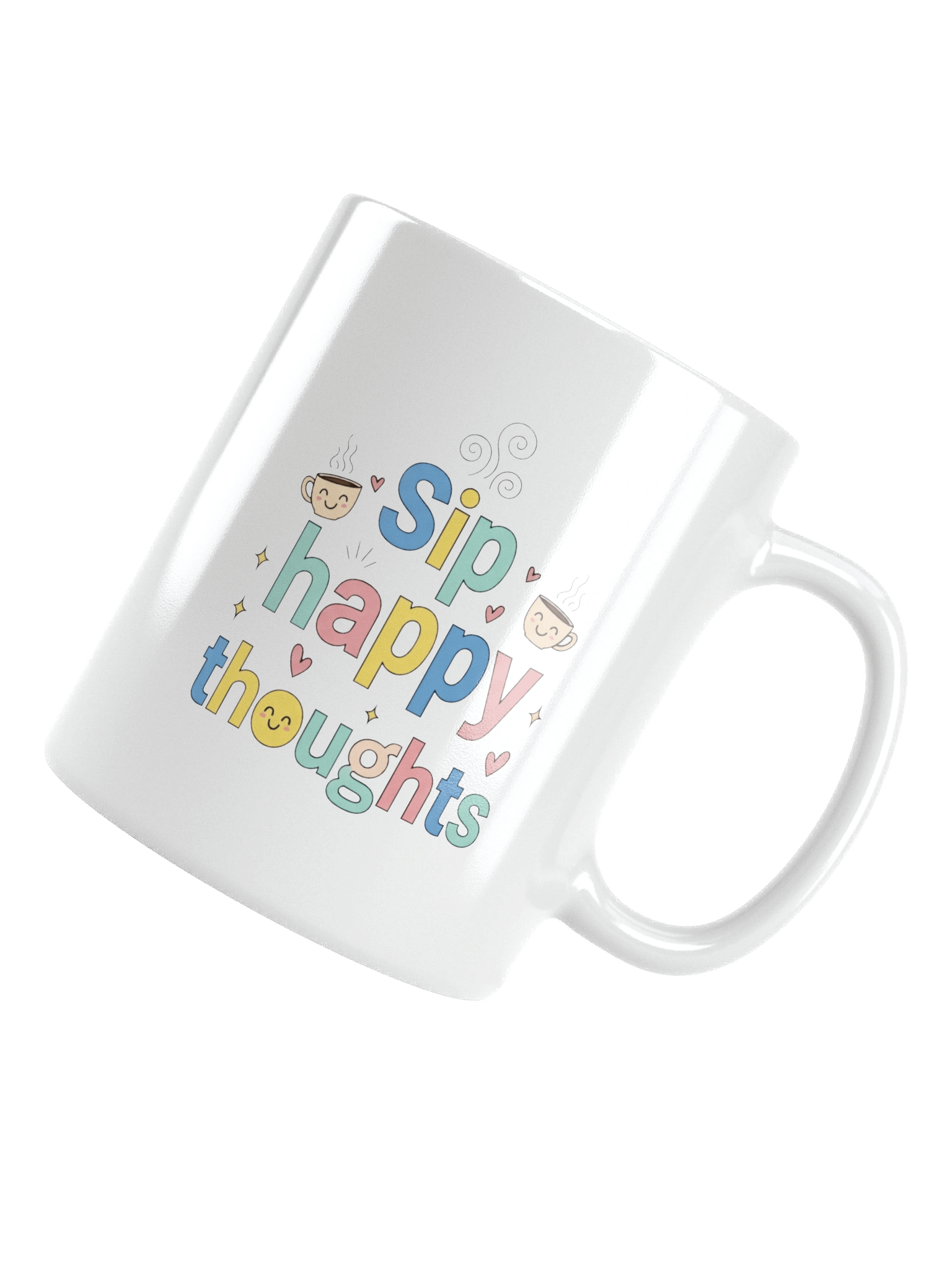 Sip Happy Thoughts Mug – Inspirational Coffee Cup for Positive Vibes & Daily Motivation product image (5)