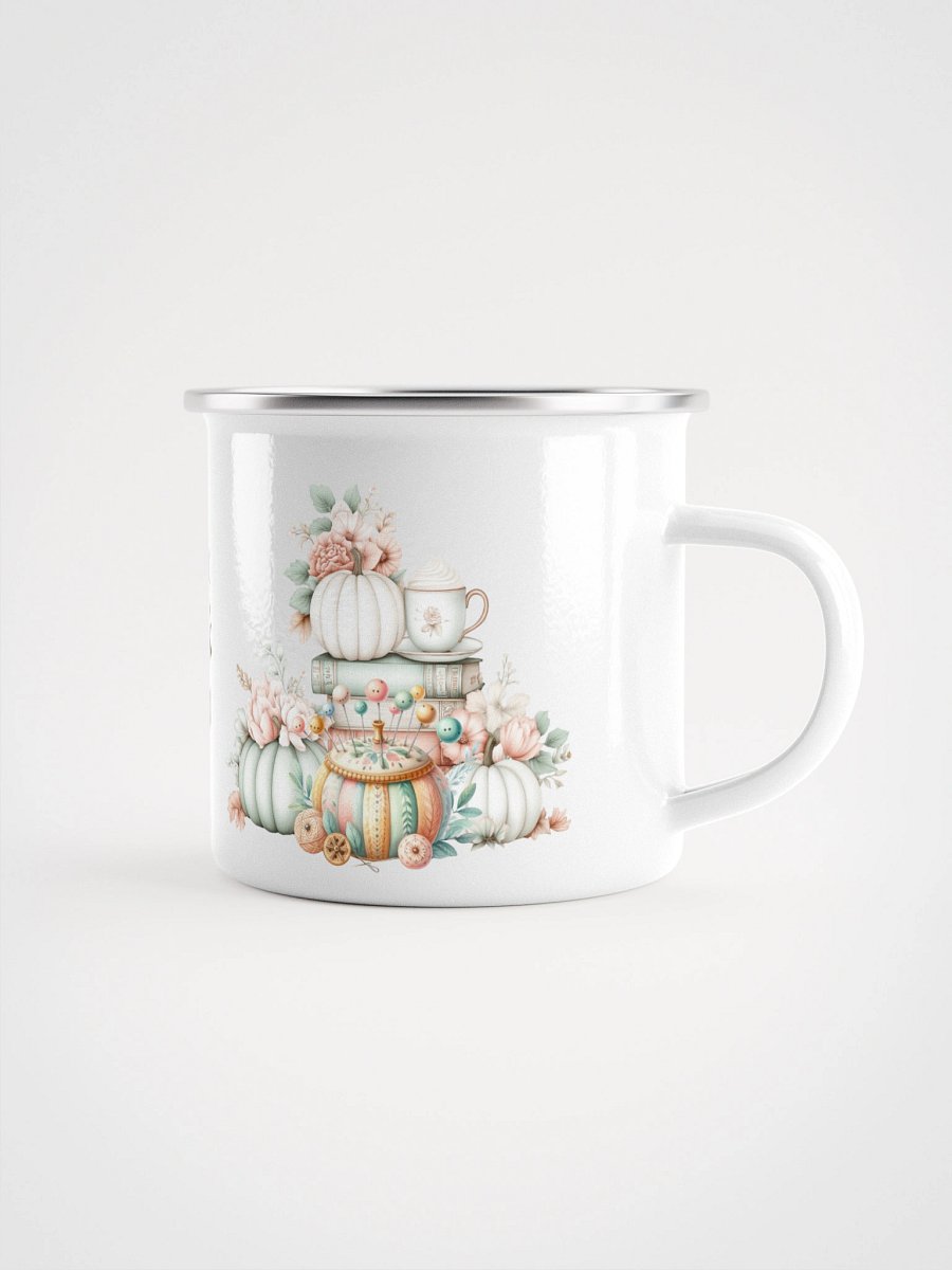 Autumn Pins Patterns Purrs Coffee Enamel Mug product image (1)