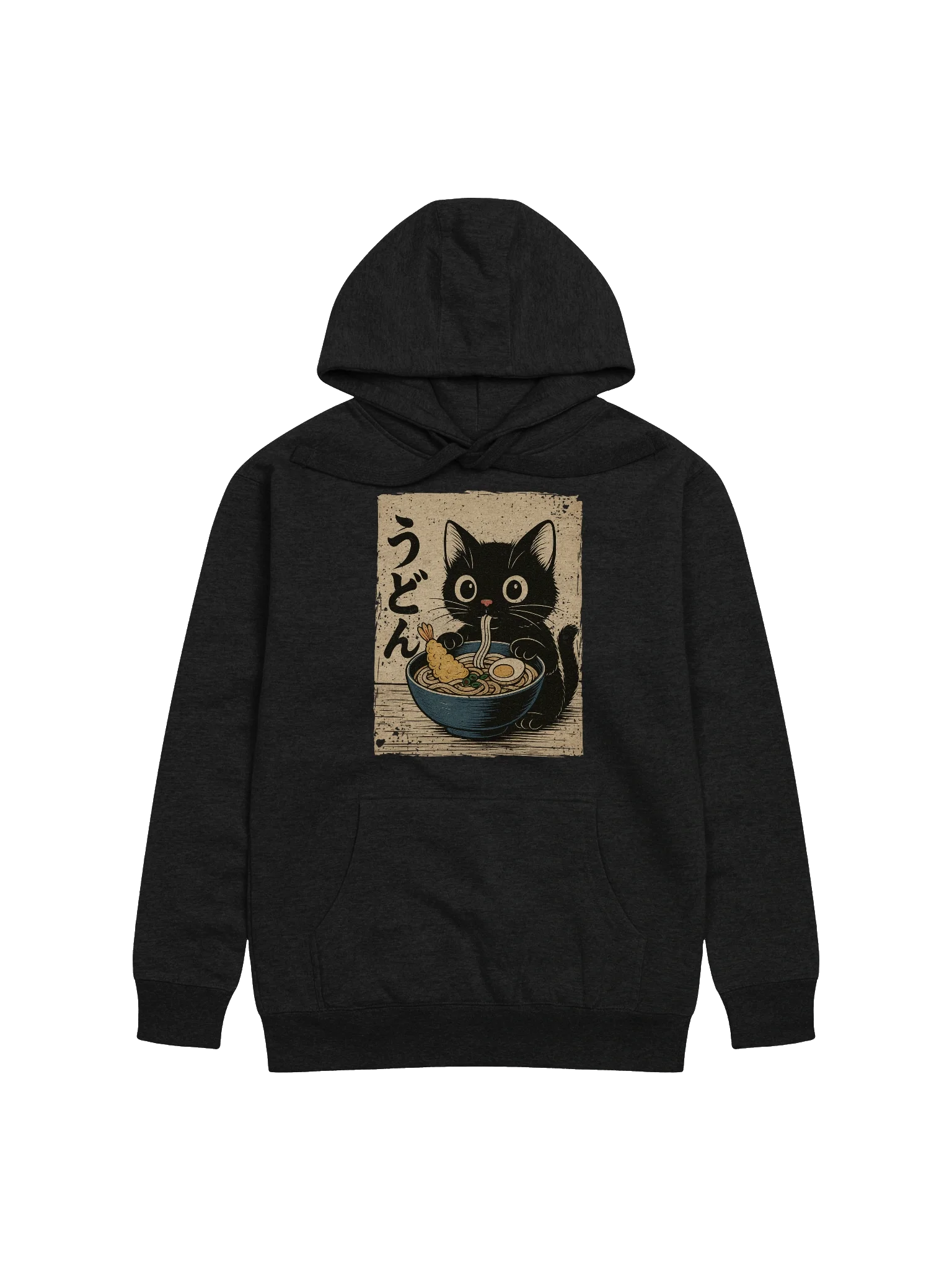 Black Cat Udon Ramen Traditional Japanese Retro Noodle Art Hoodie product image (3)