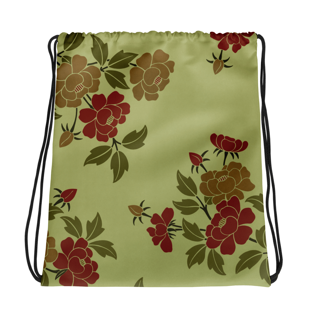Japanese Leaves & Flowers. Drawstring Backpack product image (1)