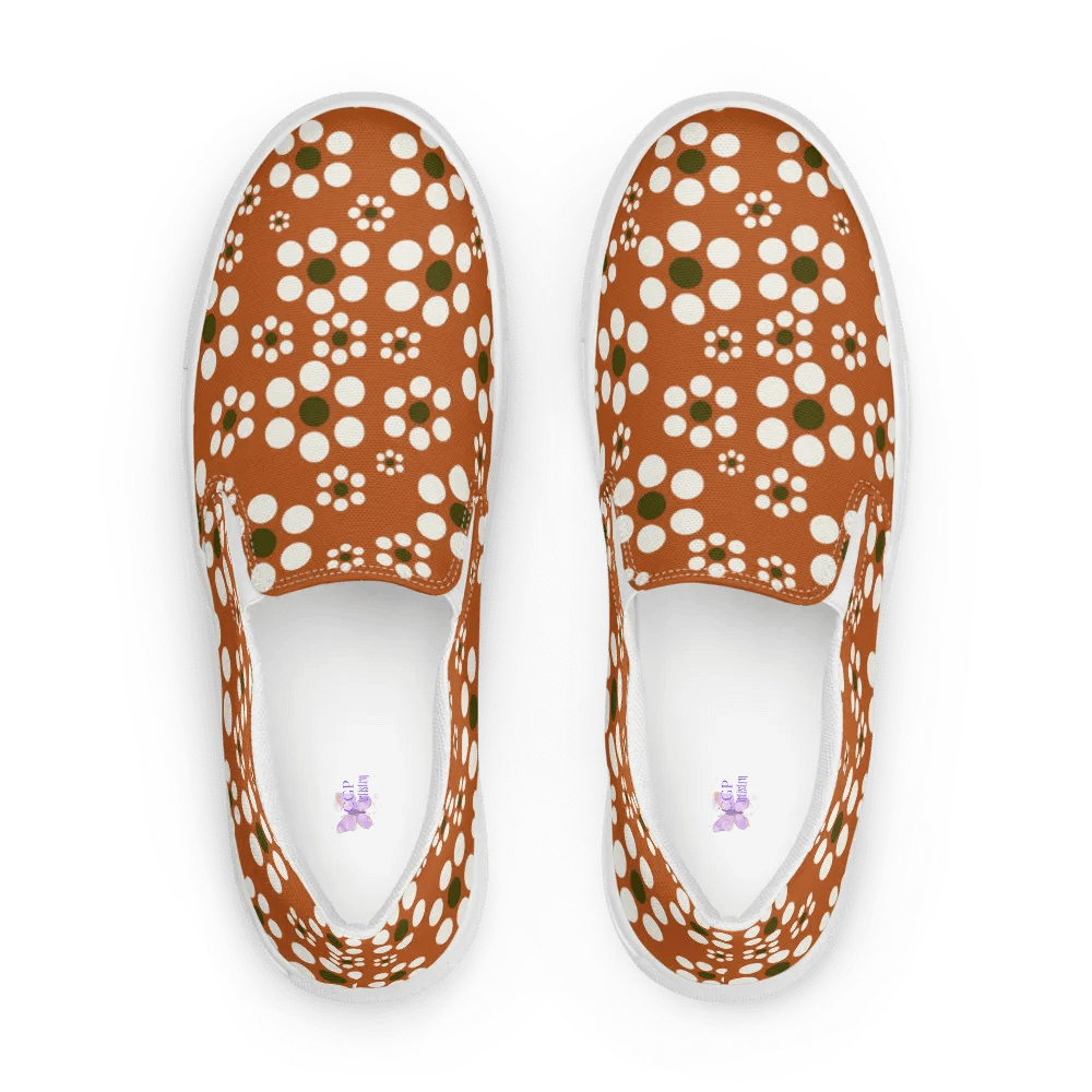 Mexican Terracotta floral Women's Canvas Slip-Ons product image (2)