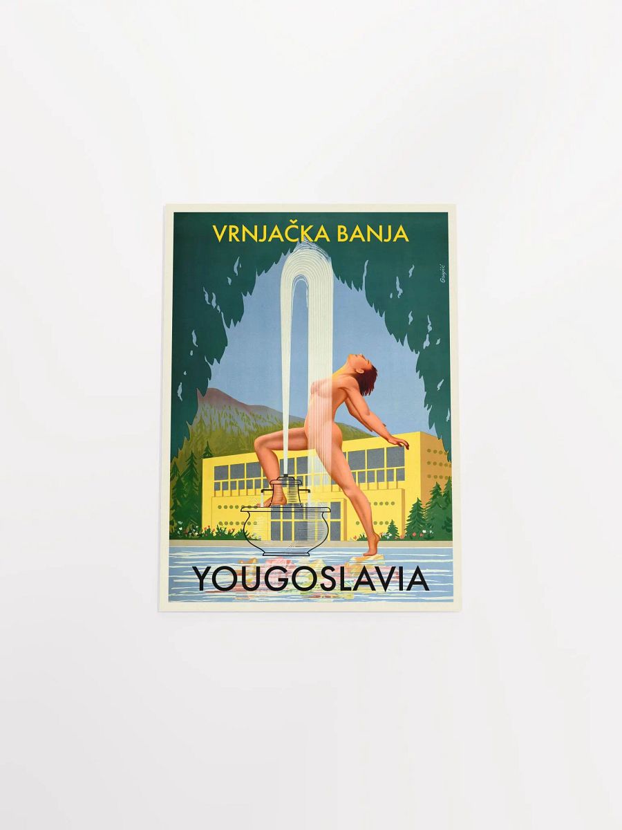 Yugoslavia, Vrnjačka Banja, 1950s — retro vintage travel poster, retro travel art, retro travel wall art, art deco poster, art deco product image (9)