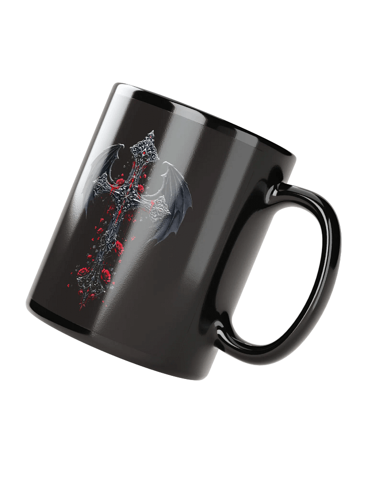 Gothic Cross with Roses Mug (Black) product image (3)