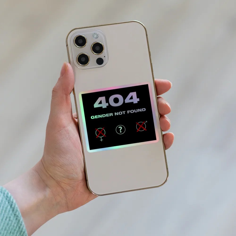 404 Gender Not Found Holo Sticker product image (6)