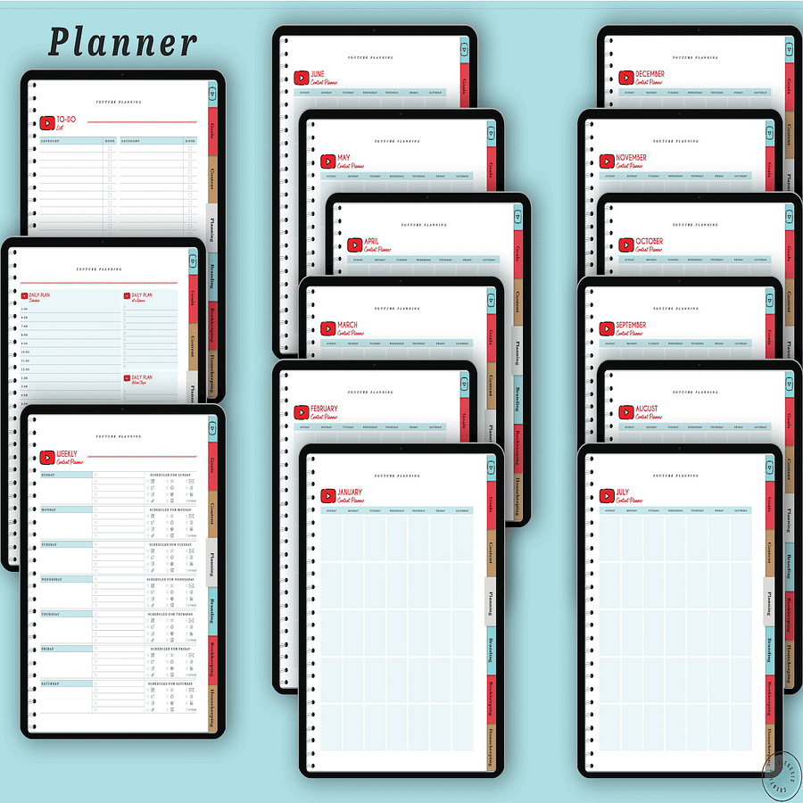 YouTube Digital Planner and Workbook Kit - Color product image (3)