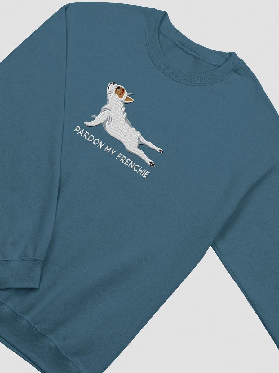 Pardon My Frenchie Sweatshirt (Embroidered) of a French Bulldog(Pied) product image (5)
