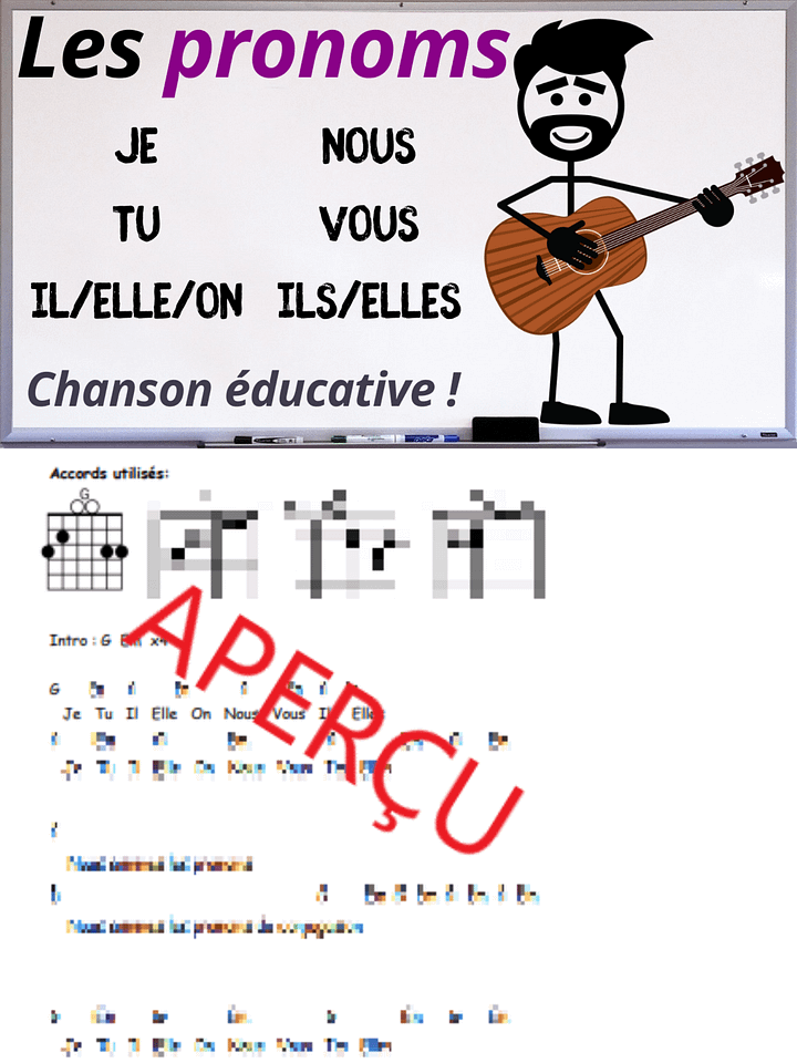 Les pronoms - Accords de guitare product image (1)