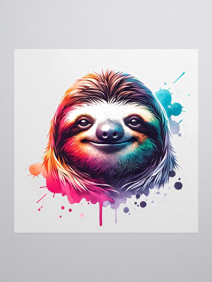 Watercolor Sloth Kiss Cut Sticker product image (1)
